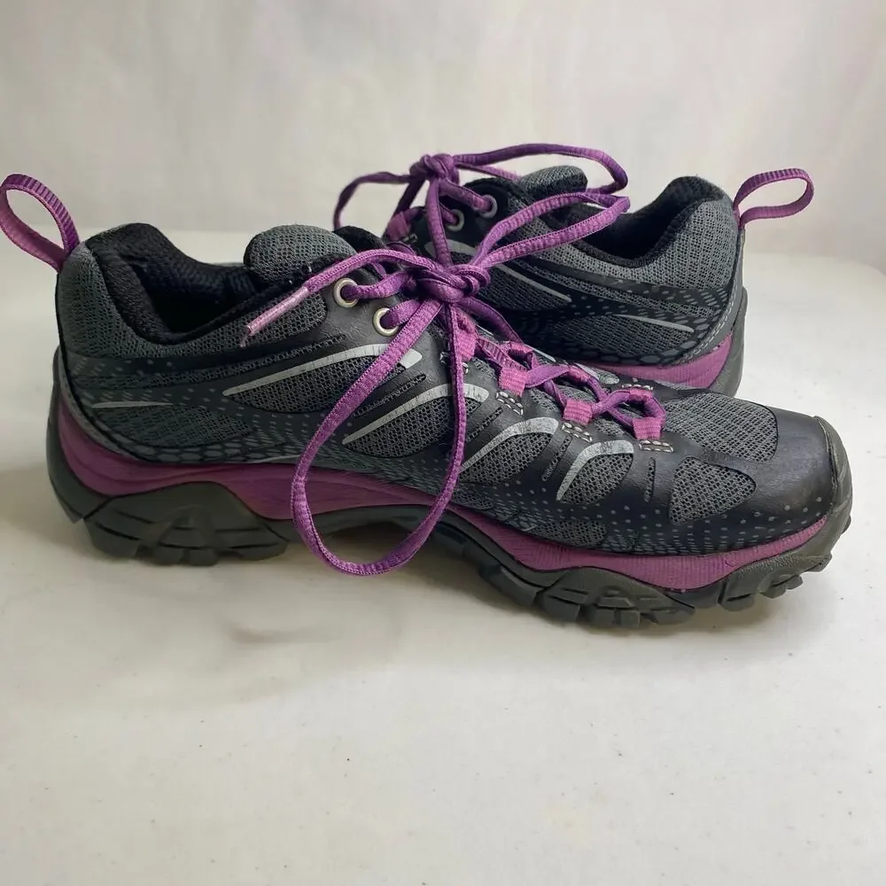 Womens Merrell Vibram Performance Footwear Black Purple Hiking Sneakers Shoes 6